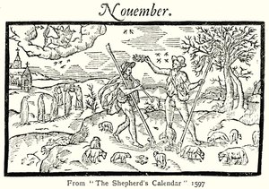 11月、羊飼いのカレンダー、1597年 作： English School